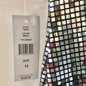 Gorgeous silver sequin mirror cocktail dress